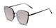 Angle of Willow #3131 in Black Frame with Silver Mirrored Lenses, Women's Cat Eye Sunglasses