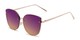 Angle of Willow #3131 in Gold Frame with Purple Mirrored Lenses, Women's Cat Eye Sunglasses