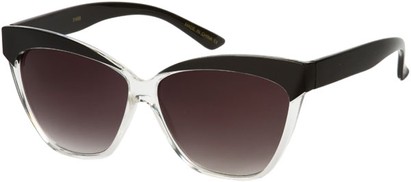 Angle of SW Colorblock Cat Eye Style #1639 in Clear/Black Frame, Women's and Men's  