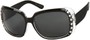 Angle of SW Polarized Rhinestone Style #1365 in Black/Clear Frame with Smoke Lenses, Women's and Men's  