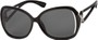 Angle of Uptown #1392 in Black Frame with Grey Lenses, Women's Round Sunglasses