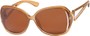 Angle of Uptown #1392 in Brown Frame with Amber Lenses, Women's Round Sunglasses