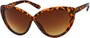 Angle of SW Cat Eye Style #6815 in Brown Tortoise Frame with Amber Lenses, Women's and Men's  