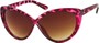 Angle of SW Cat Eye Style #6815 in Pink Tortoise Frame with Amber Lenses, Women's and Men's  