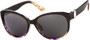 Angle of SW Polarized Cat Eye Style #2412 in Black/Purple Floral Frame with Grey Lenses, Women's and Men's  