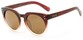 Angle of Laguna #3203 in Red Fade Frame with Amber Lenses, Women's Round Sunglasses