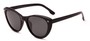 Angle of Dove #3208 in Black Frame with Grey Lenses, Women's Cat Eye Sunglasses