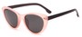 Angle of Dove #3208 in Pink/Grey Frame with Grey Lenses, Women's Cat Eye Sunglasses