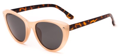 Angle of Dove #3208 in Light Brown/Tortoise Frame with Grey Lenses, Women's Cat Eye Sunglasses