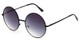 Angle of Winnipeg #3287 in Black Frame with Smoke Lenses, Women's and Men's Round Sunglasses