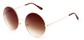 Angle of Winnipeg #3287 in Gold Frame with Amber Lenses, Women's and Men's Round Sunglasses