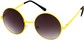 Angle of Sun Valley #481 in Neon Yellow Frame, Women's and Men's Round Sunglasses