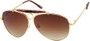 Angle of SW Aviator Style #124 in Gold Frame with Amber Lenses, Women's and Men's  