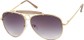 Angle of SW Aviator Style #124 in Gold Frame with Smoke Lenses, Women's and Men's  
