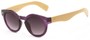Angle of Ventura #3754 in Purple/Tan Fame with Grey Lenses, Women's Round Sunglasses