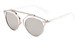 Angle of Tonto #9502 in Clear/Silver Frame with Silver Mirrored Lenses, Women's and Men's Round Sunglasses