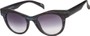 Angle of SW Wood-Look Cat Eye Style #552 in Blue Frame with Smoke Lenses, Women's and Men's  