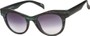 Angle of SW Wood-Look Cat Eye Style #552 in Green Frame with Smoke Lenses, Women's and Men's  