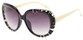 Angle of Calaveras #3817 in Black/White Frame with Smoke Lenses, Women's Round Sunglasses