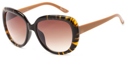 Angle of Calaveras #3817 in Tortoise/Brown Frame with Amber Lenses, Women's Round Sunglasses