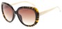 Angle of Calaveras #3817 in Tortoise/Cream Frame with Amber Lenses, Women's Round Sunglasses