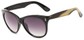 Angle of Teton #3820 in Black/Yellow Frame with Smoke Lenses, Women's Cat Eye Sunglasses