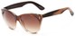 Angle of Teton #3820 in Brown/Clear Frame with Amber Lenses, Women's Cat Eye Sunglasses