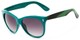 Angle of Teton #3820 in Teal/Green Frame with Smoke Lenses, Women's Cat Eye Sunglasses