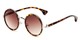 Angle of Sicily #3852 in Tortoise/Silver Frame with Amber Lenses, Women's Round Sunglasses