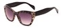 Angle of Hazel #3901 in Grey Tortoise with Smoke Lenses, Women's Cat Eye Sunglasses
