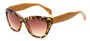 Angle of Hazel #3901 in Tan Tortoise with Amber Lenses, Women's Cat Eye Sunglasses