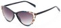 Angle of Bisti #3917 in Navy/Leopard Frame with Smoke Lenses, Women's Cat Eye Sunglasses