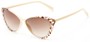 Angle of Bisti #3917 in Cream/Leopard Frame with Amber Lenses, Women's Cat Eye Sunglasses