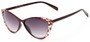 Angle of Bisti #3917 in Burgundy/Leopard Frame with Smoke Lenses, Women's Cat Eye Sunglasses