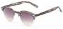 Angle of Hubbard #3921 in Black/Clear Frost Frame with Smoke Lenses, Women's and Men's Round Sunglasses