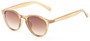 Angle of Hubbard #3921 in Clear Brown Frame with Amber Lenses, Women's and Men's Round Sunglasses