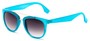 Angle of Mezen #3978 in Aqua Frame with Grey Lenses, Women's Retro Square Sunglasses