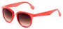 Angle of Mezen #3978 in Coral Frame with Amber Lenses, Women's Retro Square Sunglasses