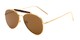Angle of Bowery #3999 in Gold/Tortoise Frame with Amber Lenses, Women's and Men's Aviator Sunglasses