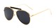 Angle of Bowery #3999 in Gold/Black Frame with Grey Lenses, Women's and Men's Aviator Sunglasses