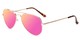 Angle of Cape Cod #4101 in Gold Frame with Pink Mirrored Lenses, Women's and Men's Aviator Sunglasses