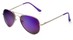Angle of Cape Cod #4101 in Silver Frame with Purple Mirrored Lenses, Women's and Men's Aviator Sunglasses