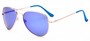 Angle of Cape Cod #4101 in Silver Frame with Purple/Blue Mirrored Lenses, Women's and Men's Aviator Sunglasses