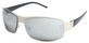 Angle of Himalaya #9718 in Silver and Black Frame with Mirrored Lenses, Women's and Men's Square Sunglasses