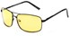 Angle of Newfoundland #4287 in Matte Black Frame with Light Yellow Lenses, Women's and Men's Aviator Sunglasses