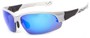 Angle of Neptuse #4605 in Silver/White Frame with Blue Mirrored Lenses, Women's and Men's Sport & Wrap-Around Sunglasses