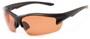 Angle of Moosehead #4619 in Matte Black Frame with Copper Lenses, Men's Sport & Wrap-Around Sunglasses