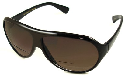 Angle of SW Bifocal Style #7972 in Black with Amber, Women's and Men's  