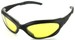 Angle of Dugout #9880 in Black Frame with Yellow Lenses, Women's and Men's Sport & Wrap-Around Sunglasses