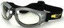 Angle of SW Goggles Style #9883 in Yellow and Green Strap with Clear Lenses, Women's and Men's  